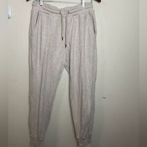 Ted Baker London Jersey Jogger Beige Marl Sweat Pants Elastic Waist Mens 32